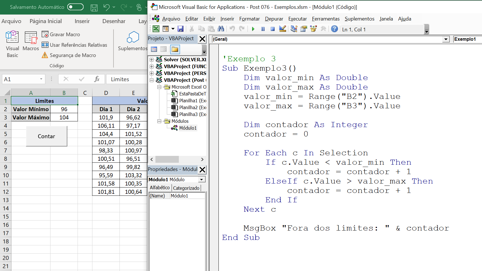 Excel VBA Estruturas de Repetição FOR NEXT